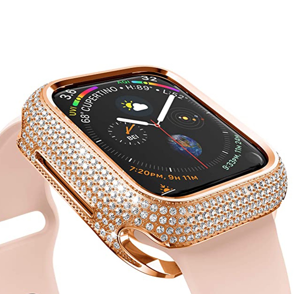 الفاخرة الماس الغطاء الواقي ل iWatch سلسلة 7 6 5 40 مللي متر 44 مللي متر المرأة مجوهرات حالة ل أبل ووتش 7 41 مللي متر 45 مللي متر SE 3 42 مللي متر 38 مللي متر