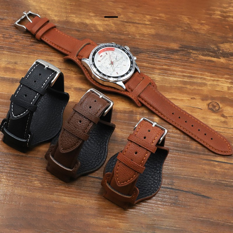 18mm 20mm 22mm Retro Handmade Genuine Leather Watch Band Cowhide High Quality Leather Watch Strap Bracelet Replacement Wristband