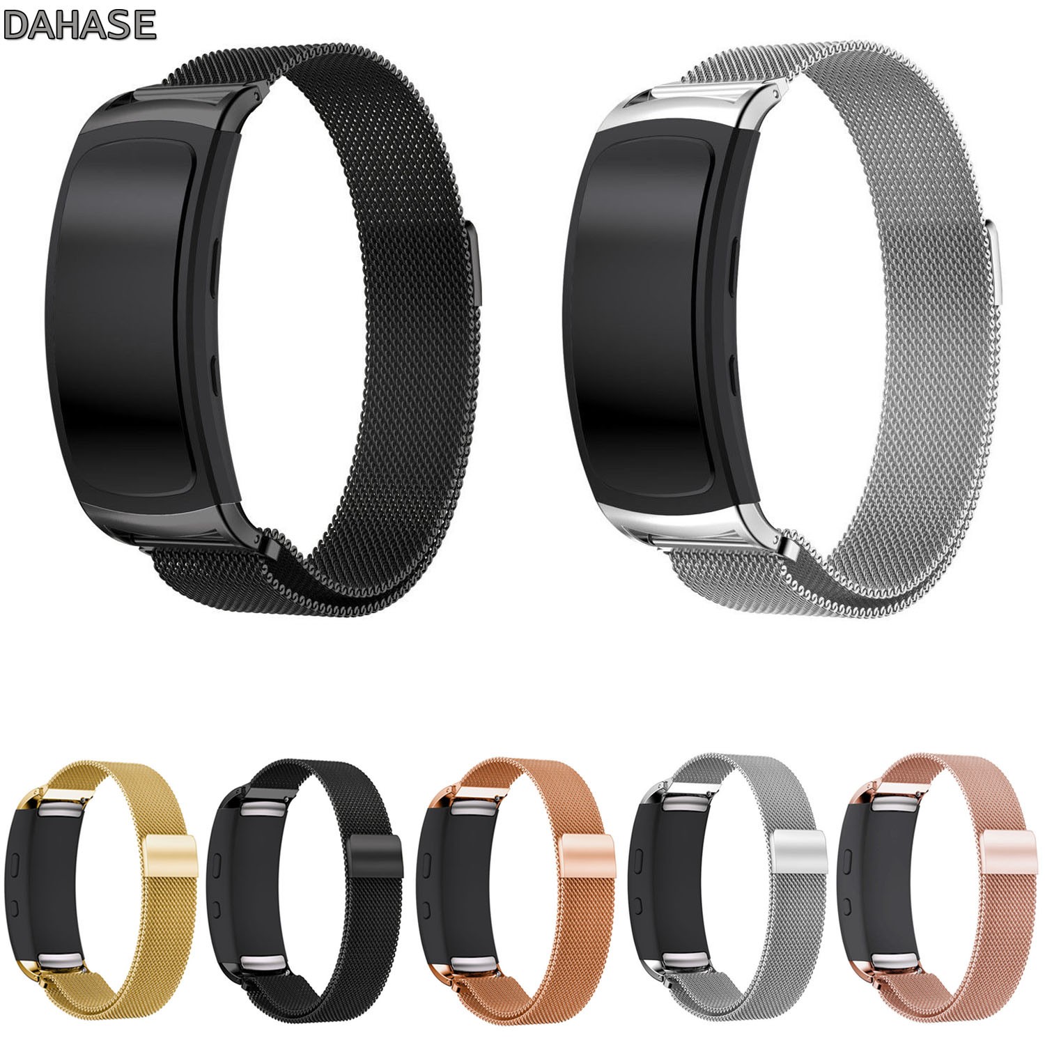 DAHASE ML Loop Watch Strap For Samsung Fit2 Pro Band Magnetic Clasp Stainless Steel Bracelet For Gear Fit2 SM-R360 Band