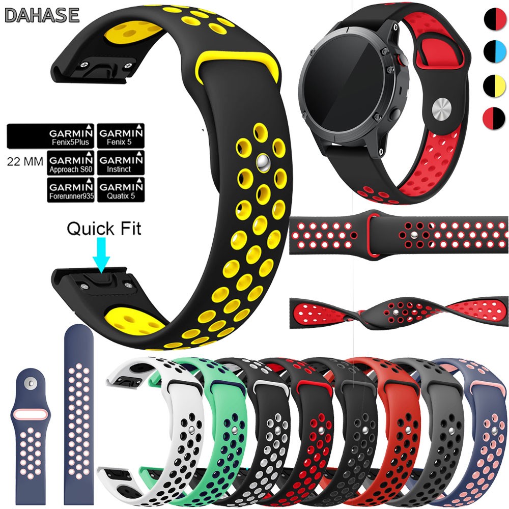 22mm Easy Install Sport Silicone Watch Band Replacement Strap For Garmin Fenix ​​5/5 Plus/Forerunner 935/model S60/Quatix 5 Band