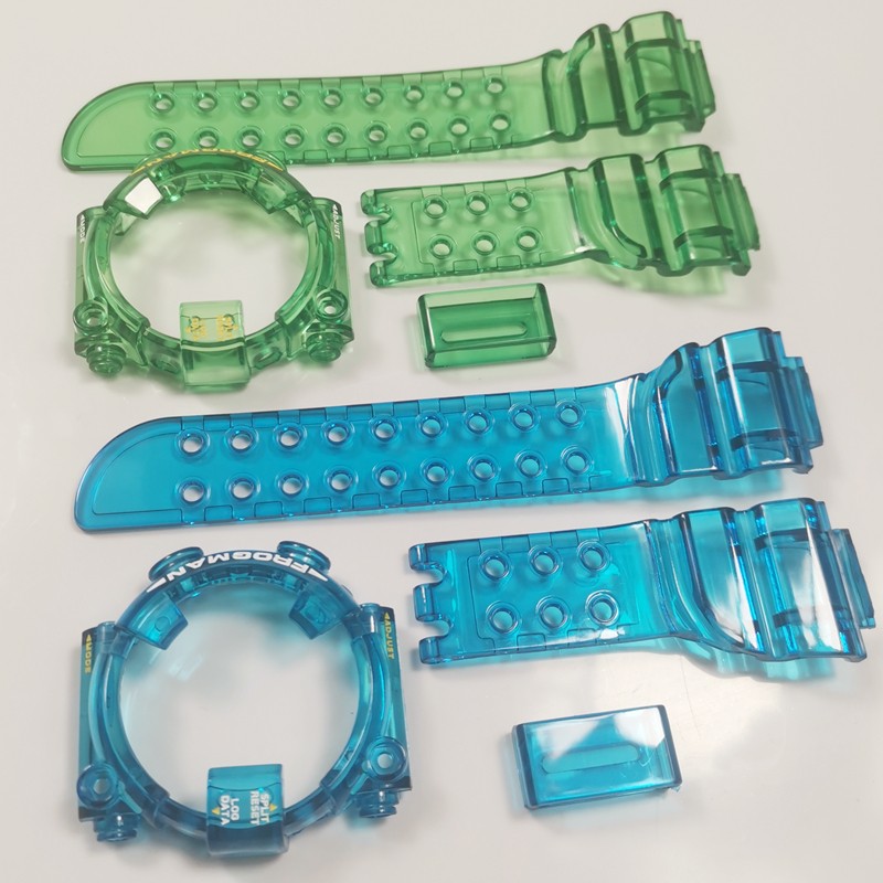 DW8200 Watchband Ice Bezel Transparent Watchband and Cover Customize Colorful Silicone Bracelet Replacement for DW8200 with Tools