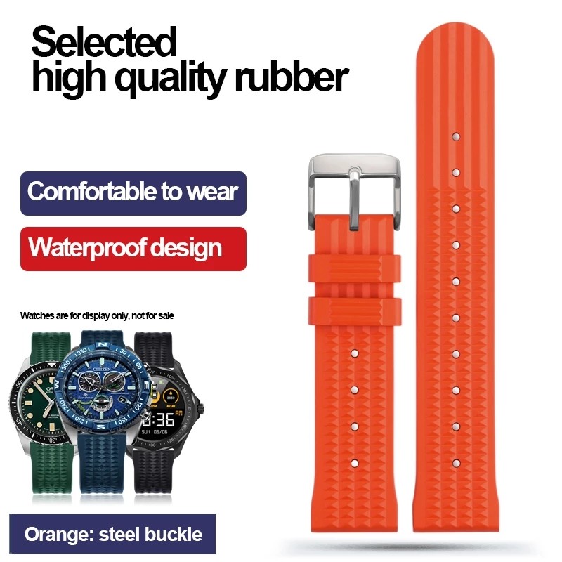 22mm Waffle Watch Strap 20mm Bracelets Fashion 20 22mm Universal Mens Watch Band Rubber