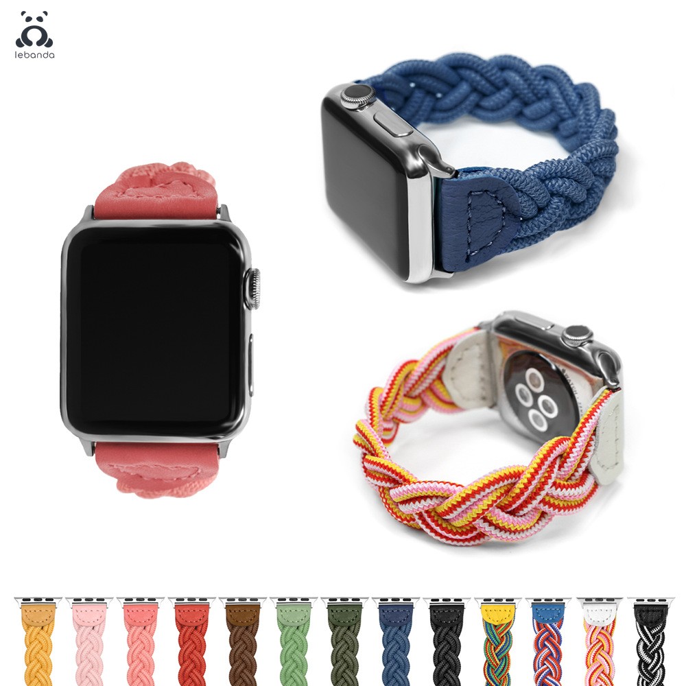 Lebanda Colorful Knit Strap Fit Apple Watch Series 7 6 SE 5 4 3 2 Nylon Knit Strap Fit Classic iWatch Design