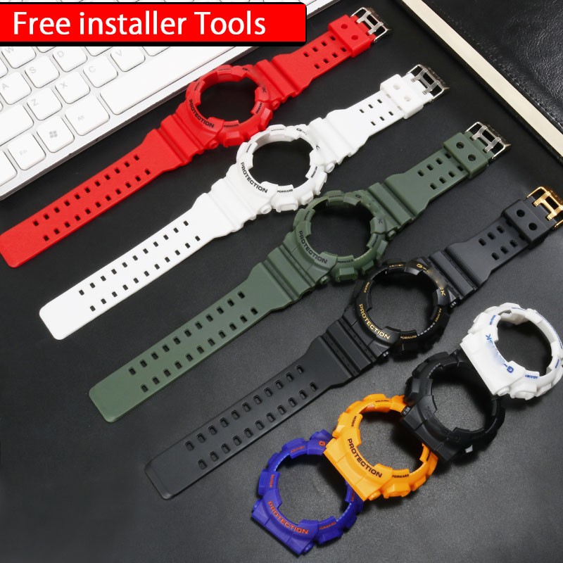 For G-SHOCK GA100 GA110 GA120 GD100 GD110 GD120 Watch Strap Watch Case Men Matte Wristwatch Sport Watch Silicone Case Strap