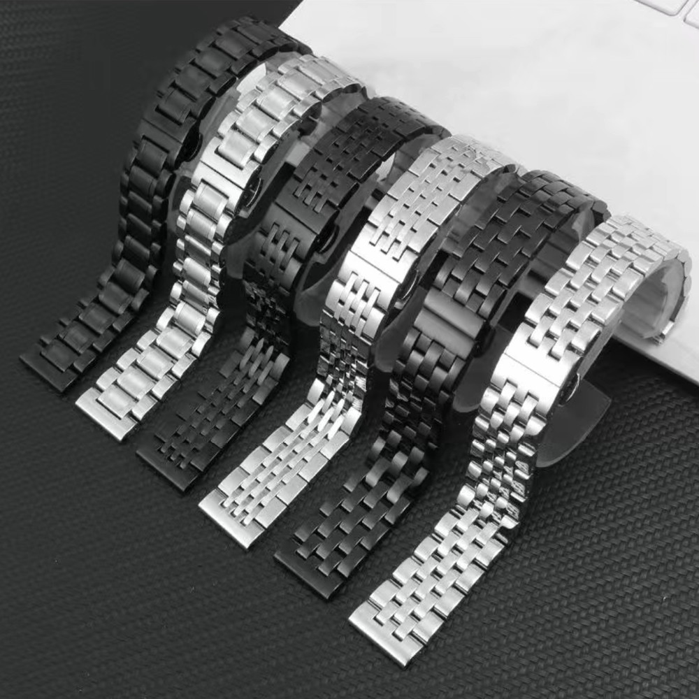 12 14 16 18 24 22mm 20mm solid polished luxury men strap for Samsung Galaxy Watch4 classic 3 for seiko metal watchband bracelet