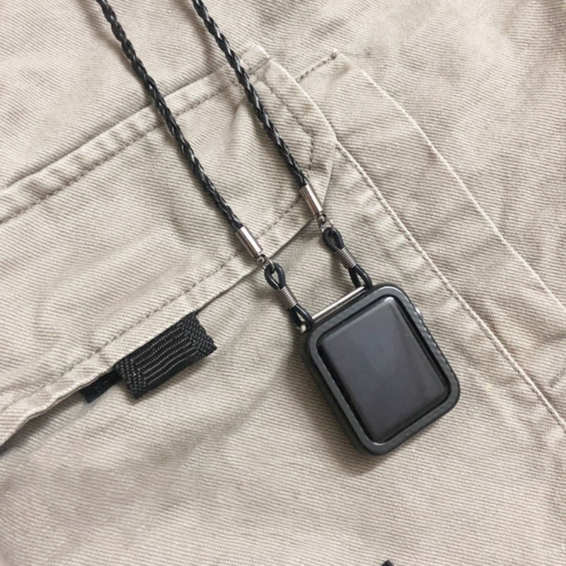 Metal Pendant Necklace for Apple Watch 45mm 44mm 42mm 38mm 41mm Replacement Strap Compatible for iWatch Series 7 6 5 4 3 2 1 SE