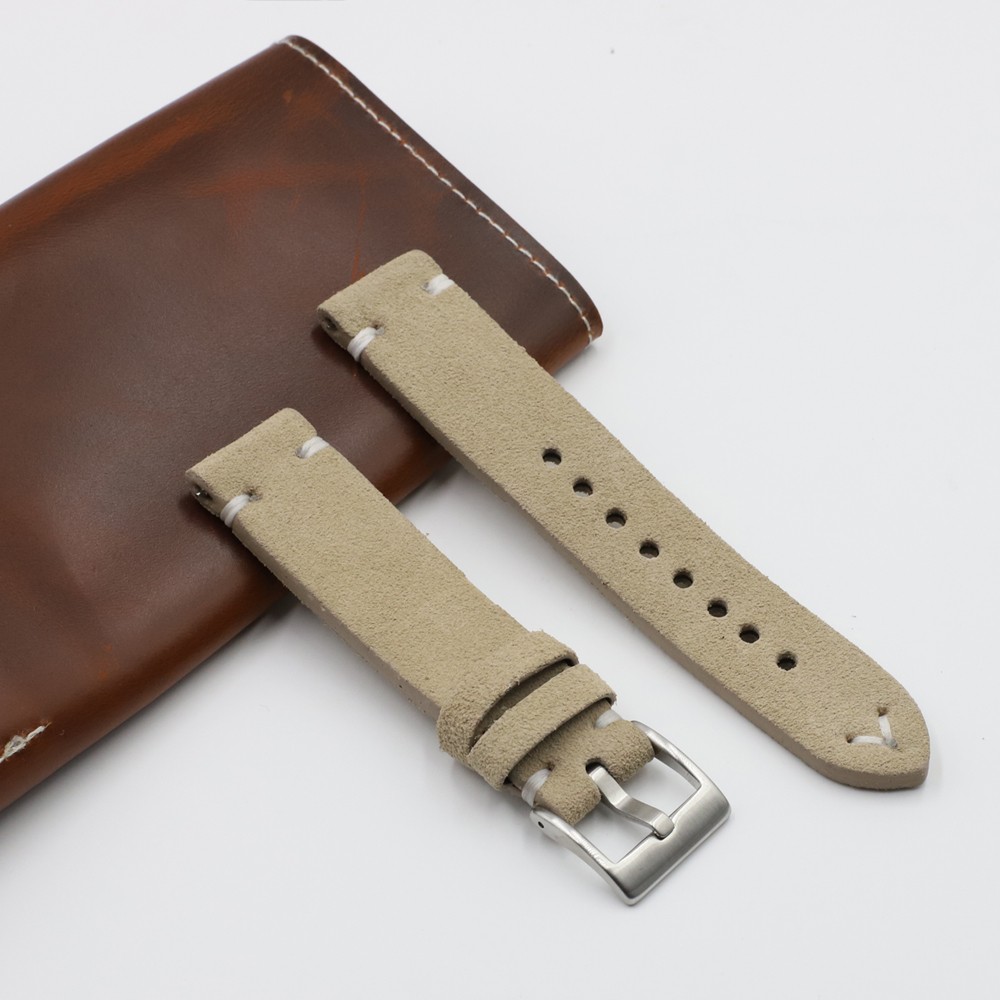 Suede Leather Watch Band18mm 20mm 22mm 24mm Quick Release Strap Replacement Watchband Vintage for Men Women Brown