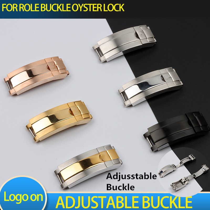 9mm stainless steel buckle silver rose gold black for role buckle oyster lock for Daytona Submarine GMT role easy adjust clasp