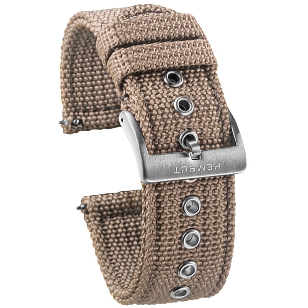 Hemsut Canvas Watch Bands Gray Quick Release Quality Nylon Watch Straps & Heavy Duty Brushed Buckle 18mm 20mm 22mm 24mm