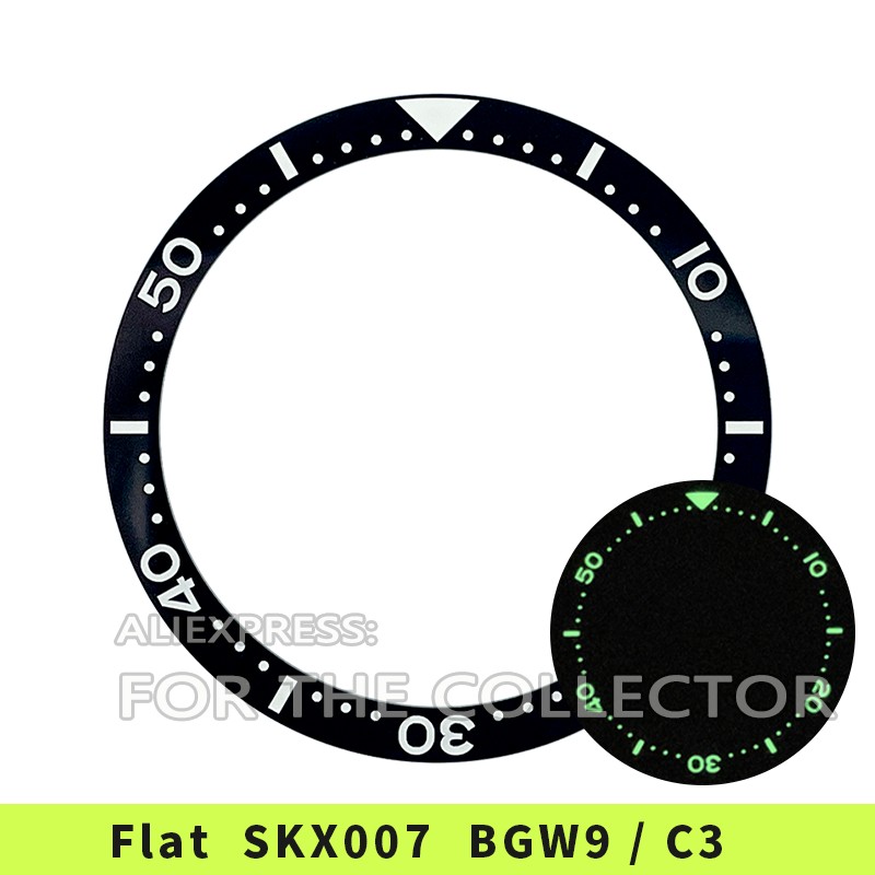 38mm BGW9 Mortar C3 Mortar High Quality Flat Ceramic Bezel Insert SKX007/SKX009/SKX011 Mod Super Luminous Highly Polished Surface