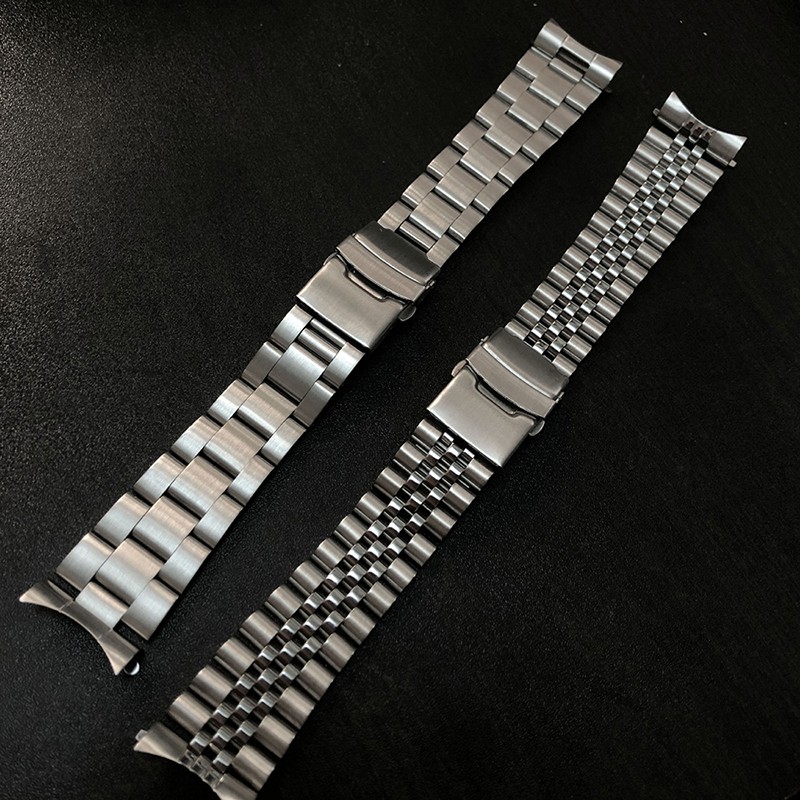 316L الفولاذ المقاوم للصدأ المحار Watchband ل Seiko الرجال ساعة اكسسوارات الصلبة اليوبيل سوار منحني حزام 18/19/20/21/22/23/24 مللي متر