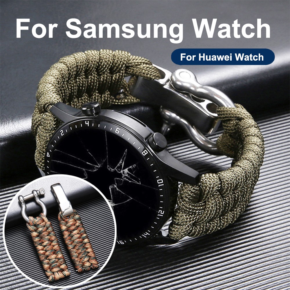 Braided Nylon Band 20 22mm Strap For Samsung Galaxy Watch 4 Classic 40/44mm 42/46mm 3 41/45mm For Huawei Watch GT/GT2/2e Amazift