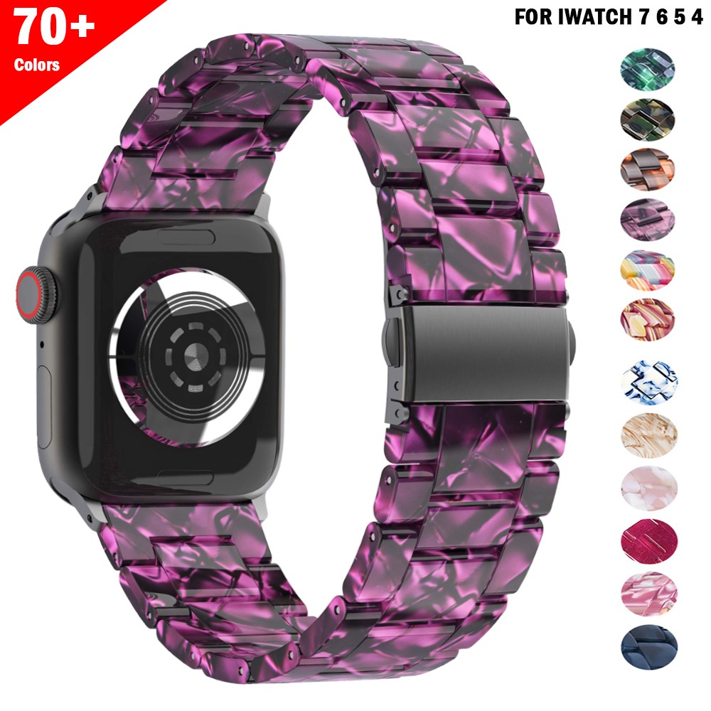 Resin strap for apple watch 7 band 41mm 45mm 44mm 40mm 42mm/38mm korea smartwatch ring bracelet for iwatch series 6 se 5 4 3