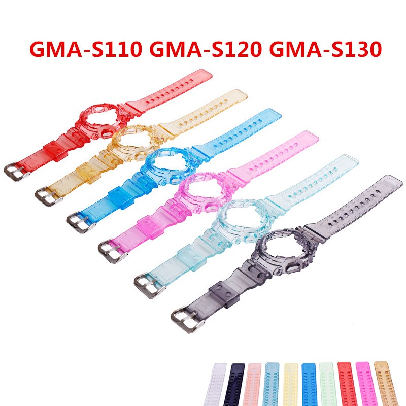 Watch Accessories Replacement for Casio GMA-S110 Ice Tough Transparent Watch Band Strap GMA-S120 GMA-S130 Ladies