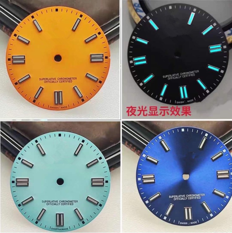 28mm blue luminous watch dial for ETA2824/2836 8215/8200 2813 movement with R logo