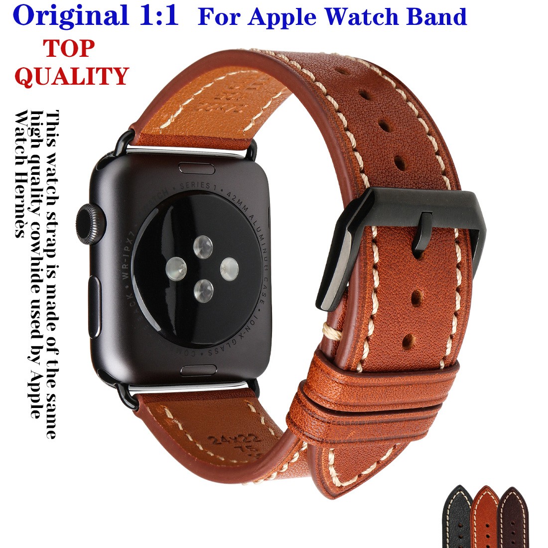 Top Quality Leather Band for Apple Watch 45mm 41mm 44mm 40mm 42mm 38mm Series 7 6 SE 5 4 3 Bracelet iWatch Accessories Strap