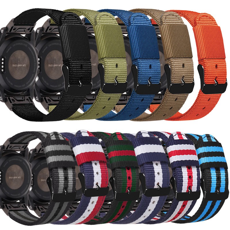 20mm 22mm 26mm Quick Release Nylon Straps For Garmin fenix 5 5s 5X fenix 6 6S 6Xpro Smart Bands Replacement Sport Watches