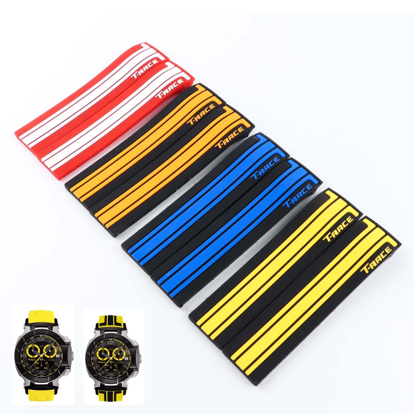 Sport Silicone Watch Bands For Tissot T048 T048.417 Watchband Watch T-Race T-Sport Watchband Waterproof Bracelet Soft Rubber