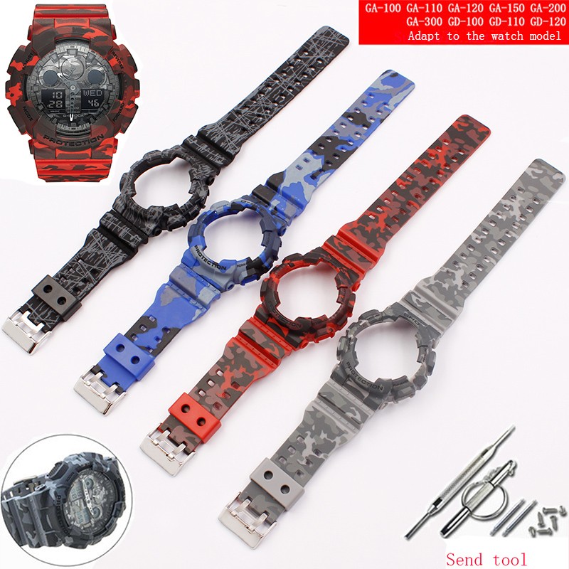 ساعة اكسسوارات الراتنج حزام 16 مللي متر ل التمويه كاسيو g-shock GLS GD GA110 GA100 GD120 ساعة رياضية للرجال والنساء