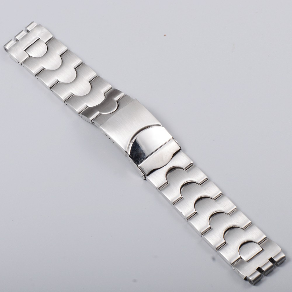 Classic 17*19mm 20*22mm Solid Stainless Watchband For Swatch Watch Bnad Strap Men Women Wristband Stock Silver Logo