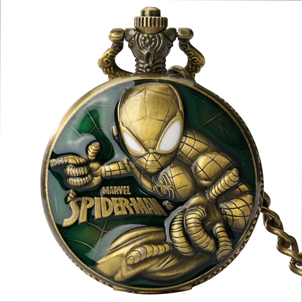 2022 New Green Men Unique Quartz Pocket Watch Anime Man Style Glue Drop Thick Chain Souvenir Birthday Gift for Boyfriend