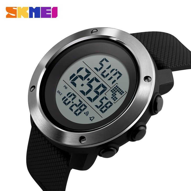 SKMEI - Simple Men's Digital Work Watch, PU Strap, Multifunctional LED Display, 5 Bar Water Resistant, 1267