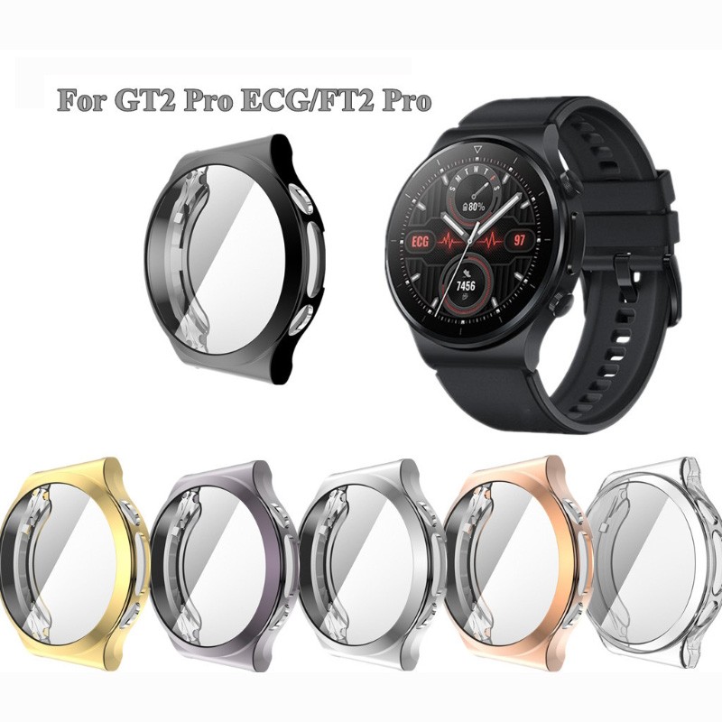 Soft TPU Full Screen Protector Edge Frame Case For Huawei-Watch GT 2 Pro ECG GT2 Pro . Protective Stripe