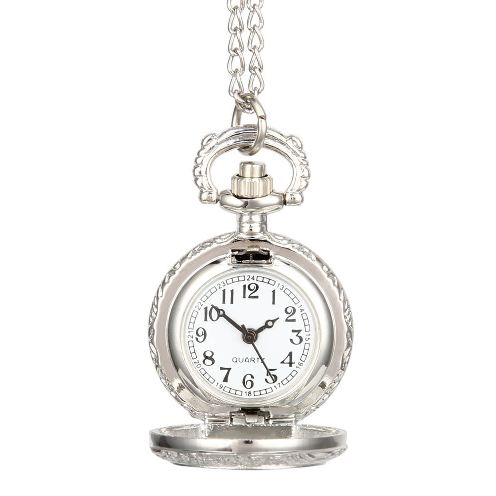 2022 Fashion Vintage Alloy Pocket Watch Roman Numeral Dual Time Display Watch Necklace Chain Watches Holiday Gifts TY66