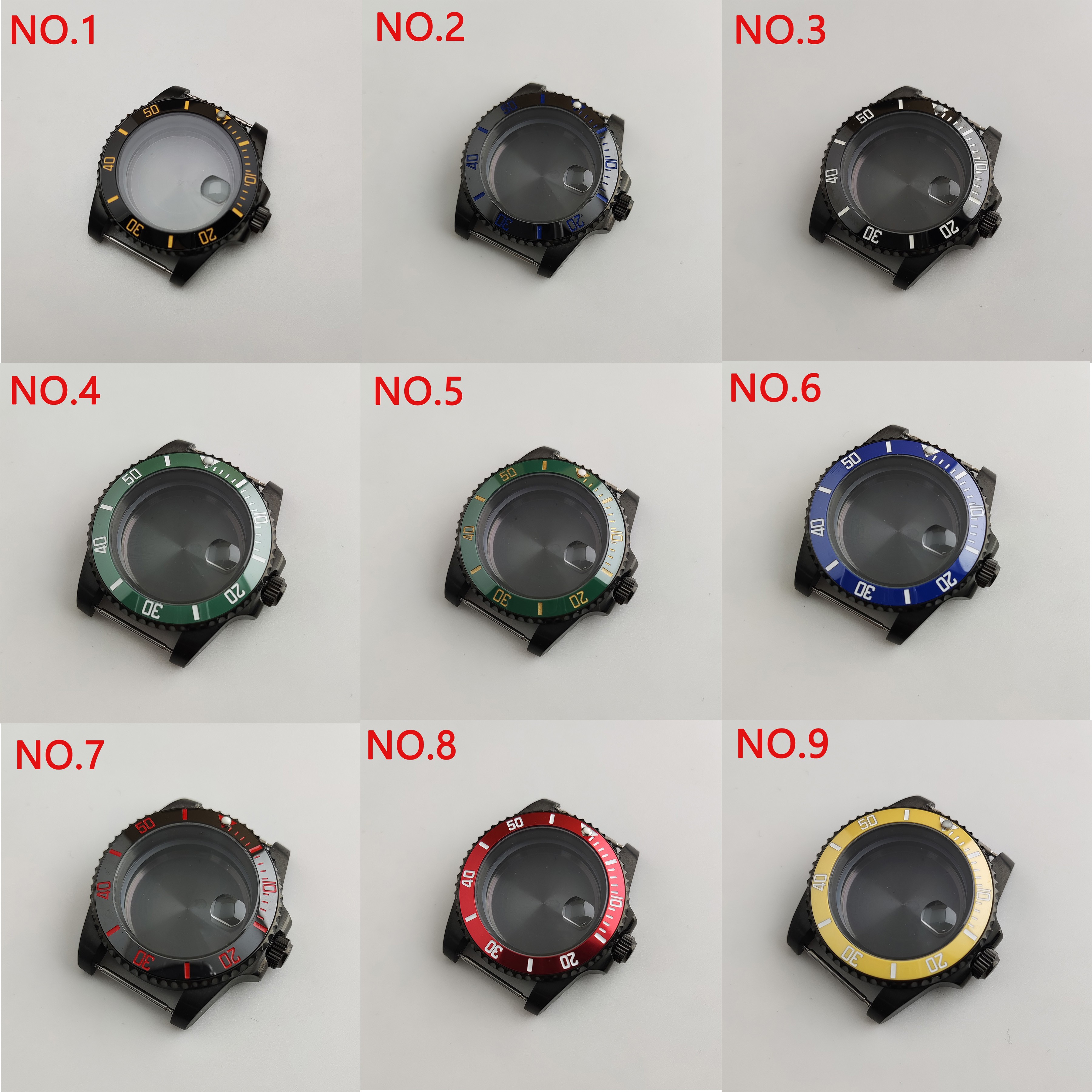 NH35 case 40mm sterile watch case add ceramic bezel fit NH35 movement NH36