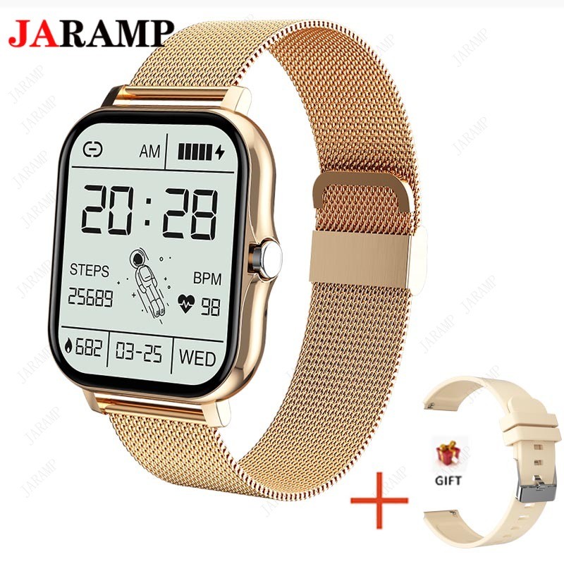 New Ladies Smart Watch Men 1.69 inch Color Screen Full Touch Fitness Tracker Call Ladies Smart Watch for Android IOS+Box