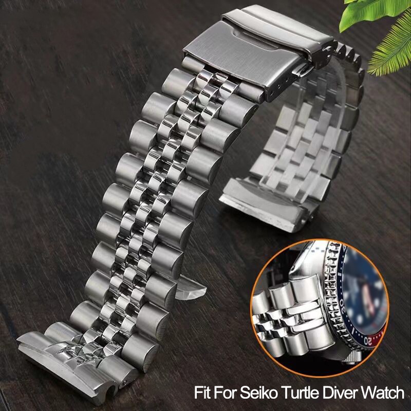 Stainless Steel Band Strap 22mm Folding Buckle Diving Men Sport Replacement Bracelet for Seiko Turtle SRP773 / 774 / 777