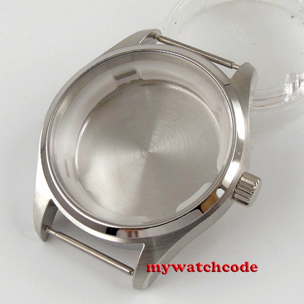 40mm Arc Glass 316L Stainless Steel Watch Case Fit NH35A NH36A Movement