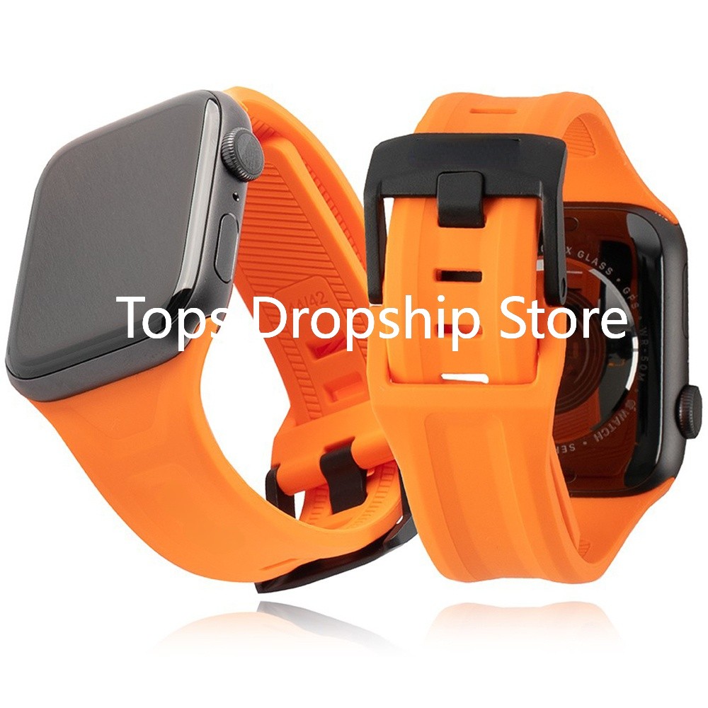 Soft Silicone Watch Strap for Apple Watch 7 41/45mm/38mm/40mm/42/44mm Band Sport Bracelet for iWatch Series 6/SE/5/4/3 Wristband