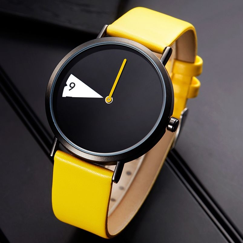 New Watch Yellow Leather Strap Casual Style Women Quartz Watches Ladies Watches Creative Clock Gift relogio feminino