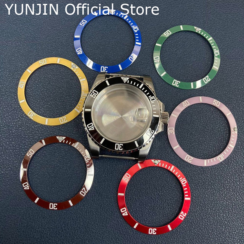 40mm chapter ring steel watch case stainless steel polished case mineral glass fit NH35 NH36 Miyota 8215