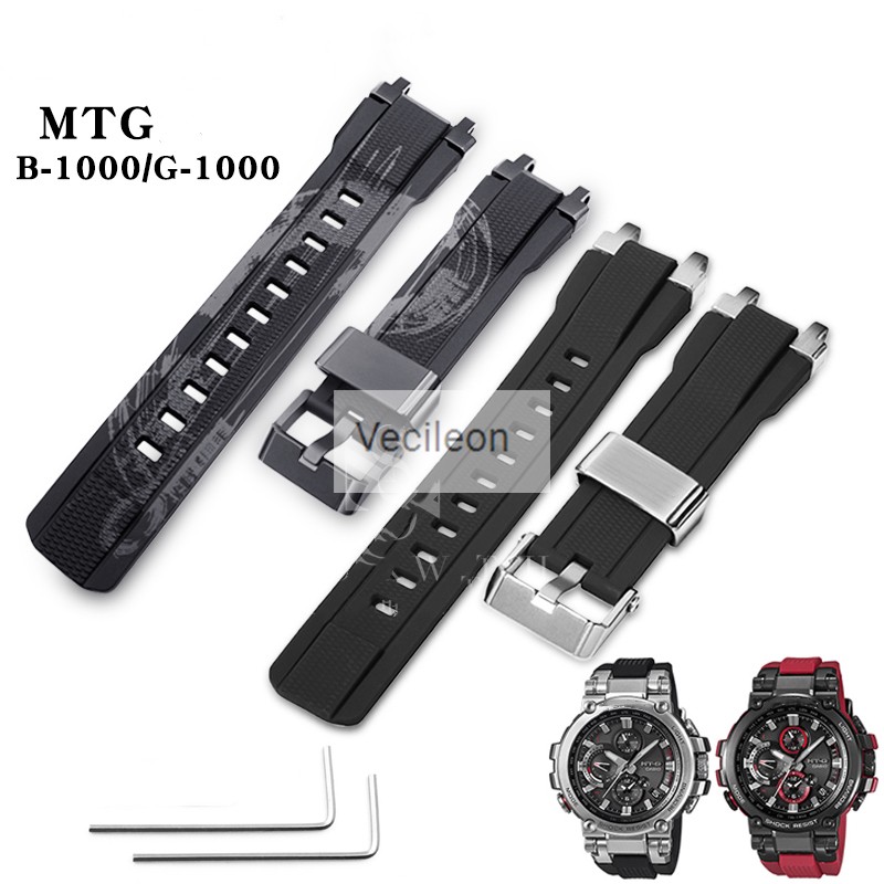 High Level Genuine Resin Watch Strap For MTG-B1000 G1000 Watch Adjustment Accessories Strap Adapters Screws With Tools