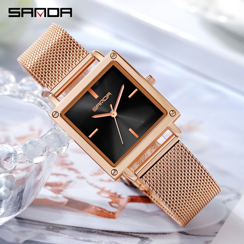 SANDA 2022 Top Brand Women Quartz Watches Simple Style Ladies Quartz Wristwatch Fashion Waterproof Watch Relogio Feminino