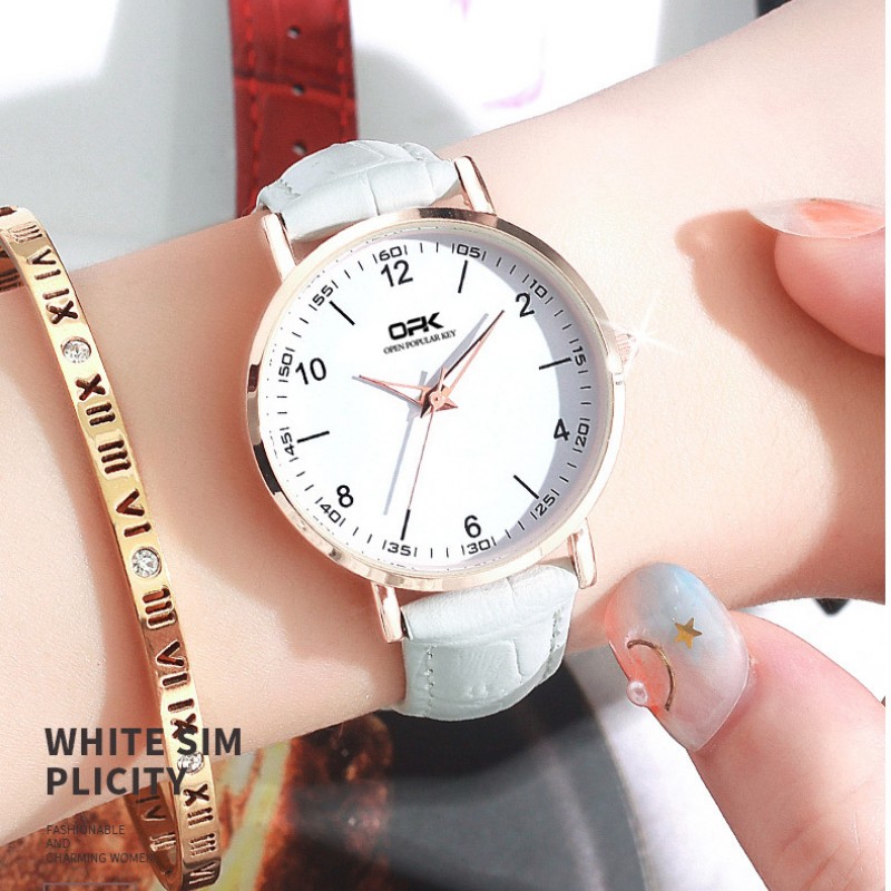 Ladies Watch Korean Fashion Trend Strap Quartz Watch, Punk Style Waterproof Luminous Luxury Leather Watch Accessories Women Gifts