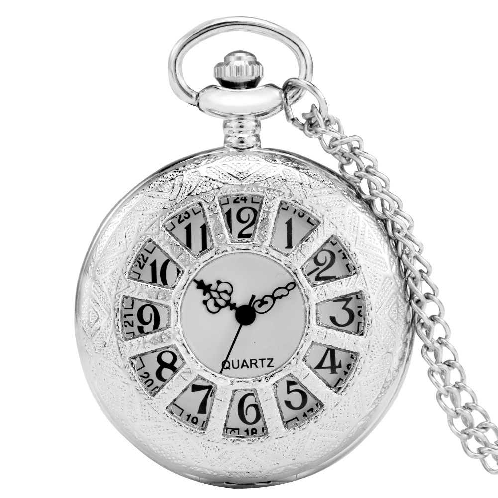 New Advance Sense Silver Women Men Leisure Chain Pocket Watch Hollow Surface Couple Watches Valentine's Day Intimate Gifts