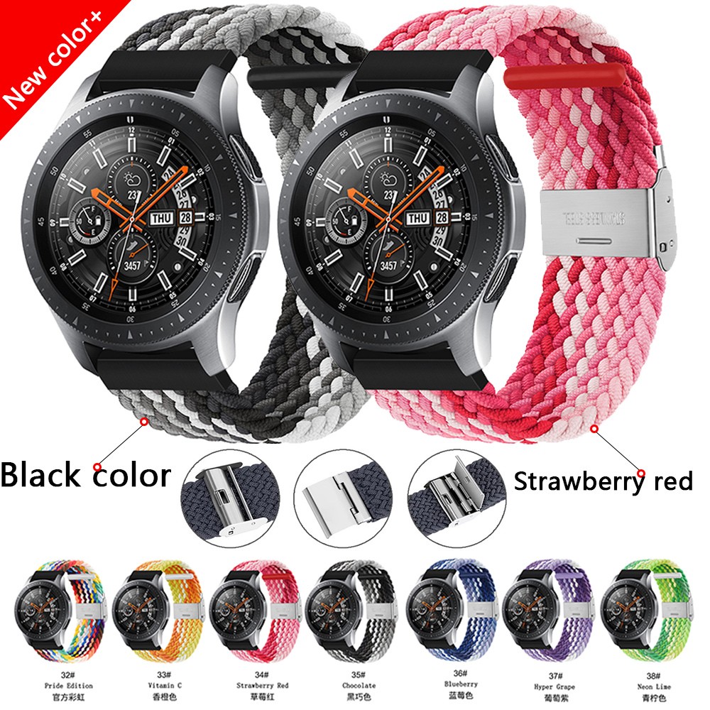 20mm 22mm Huawei Watch Band Length Adjustable Braided Nylon Watchband For Samsung Galaxy Watch Active 2 Watch Strap