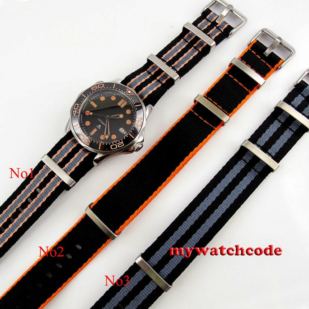 20mm black strap premium quality 20mm nylon watch band for military watch