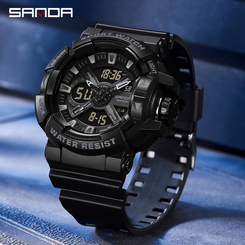 SANDA Military Men Watches Luxury Brand Waterproof Sports Wristwatch Fashion Quartz Watch Male Clock relogio masculino