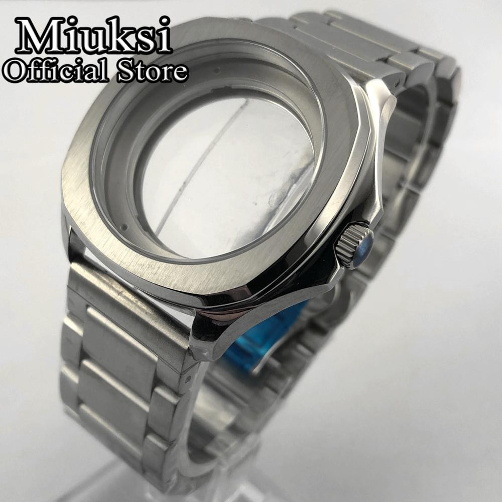 Miuksi 40mm Watch Silver Case Sapphire Crystal Fit NH35 NH36 ETA2824 2836 Miyota 8205 8215 821A Mingzhu DG2813 3804 Movement