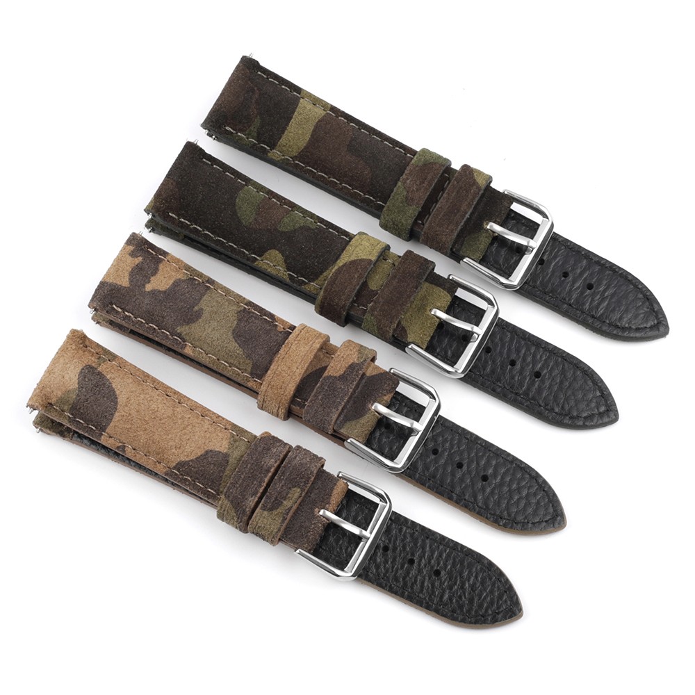 Camouflage Suede Leather Watch Strap Band 18mm 20mm 22mm 24mm Watchband for Watch Accessories Bracelet