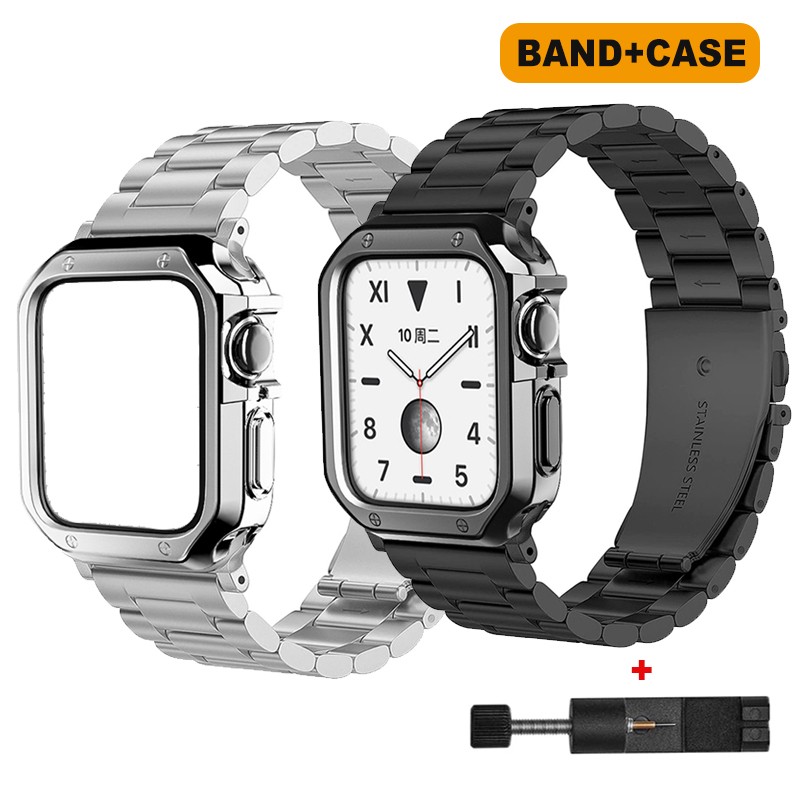 Straps for IWO Series 6/7 Smart Watch Z36 T100 Plus W37 Smartwatch Soft Case Stainless Steel Band T500 X6 W26Pro for DT100 HW22