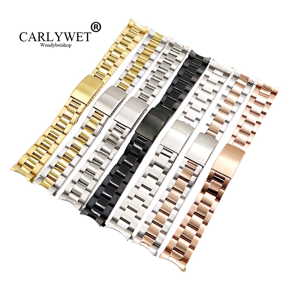 CARLYWET - Rose Gold or Silver Two Tone Watch Band, 316L, 13, 17, 19, 20mm, Wholesale