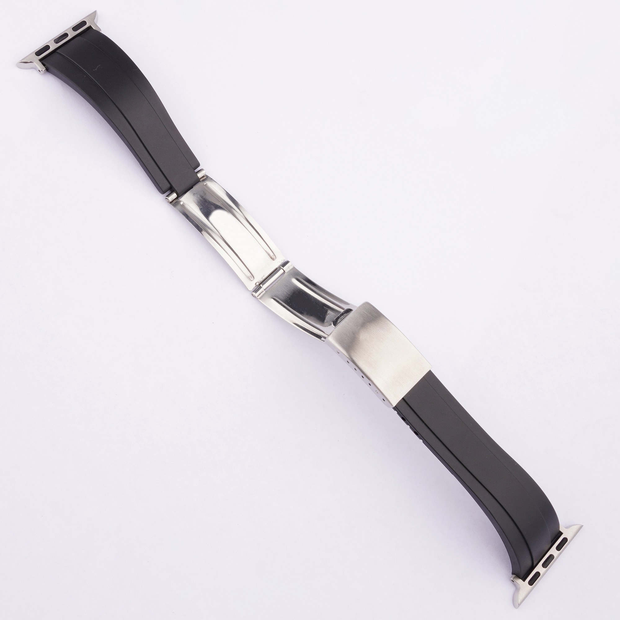 For apple watch band 40mm 44mm iwatch strap 38mm 42mm rubber oyster folding safety clasp apple watch series 5 4 3 se 6 strap