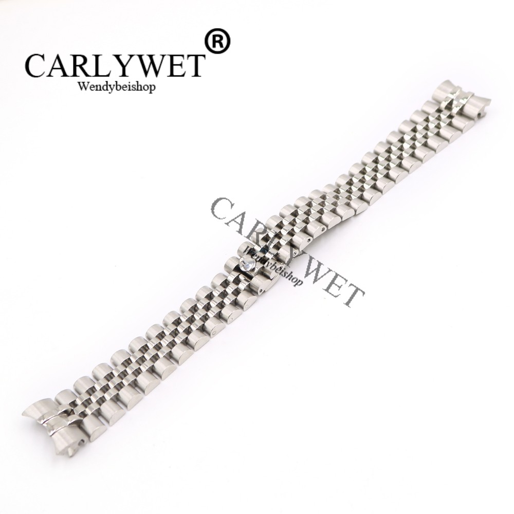 CARLYWET-حلقات لولبية فضية من الفولاذ المقاوم للصدأ ، 20 مللي متر ، 316L ، للساعة ، طرف منحني ، بالجملة