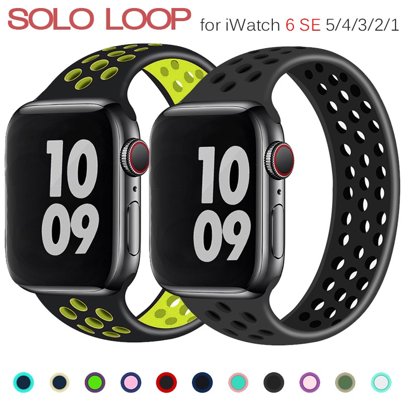 Silicone Elastic Solo Loop Strap For Apple Watch Band 44mm 40mm 38mm 42mm 41mm 45mm Applewatch IWatch 7 6 5 4 3 2 1 SE Bracelet