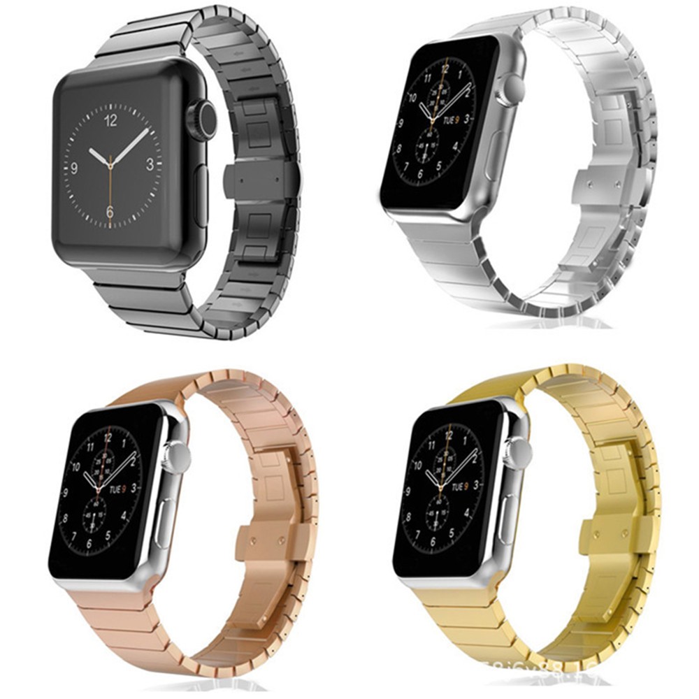 موضة سوار الفولاذ المقاوم للصدأ ل أبل ساعة 6 5 4 3 2SE 40 44 مللي متر فراشة المشبك حزام ساعة ل iWatch 38 42 مللي متر استبدال الفرقة